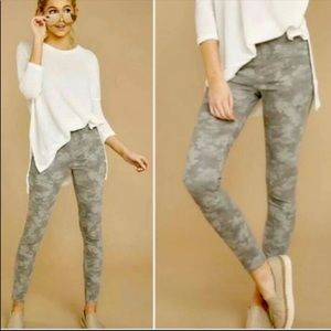 SPANX Jean-ish Ankle Leggings Stone Wash Camo NWT